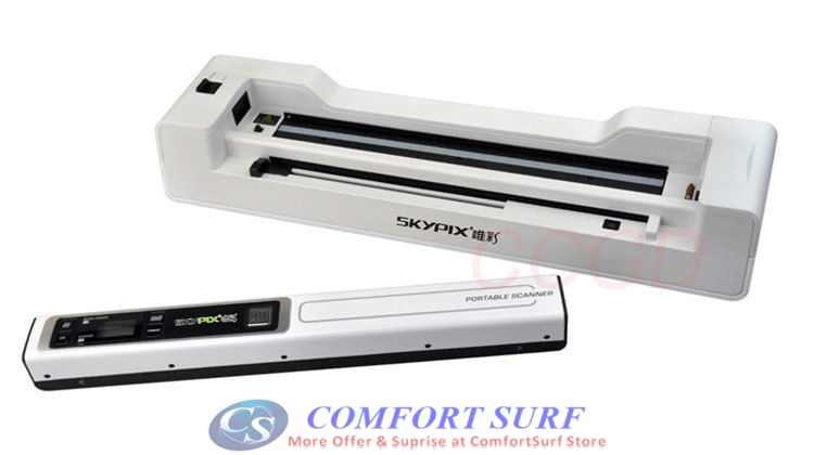 2 in 1 SKYPIX Portable Handheld Scanner TSN450 + Auto Document Feeder Base A02 for Document/Photo Scanning 1200dPi